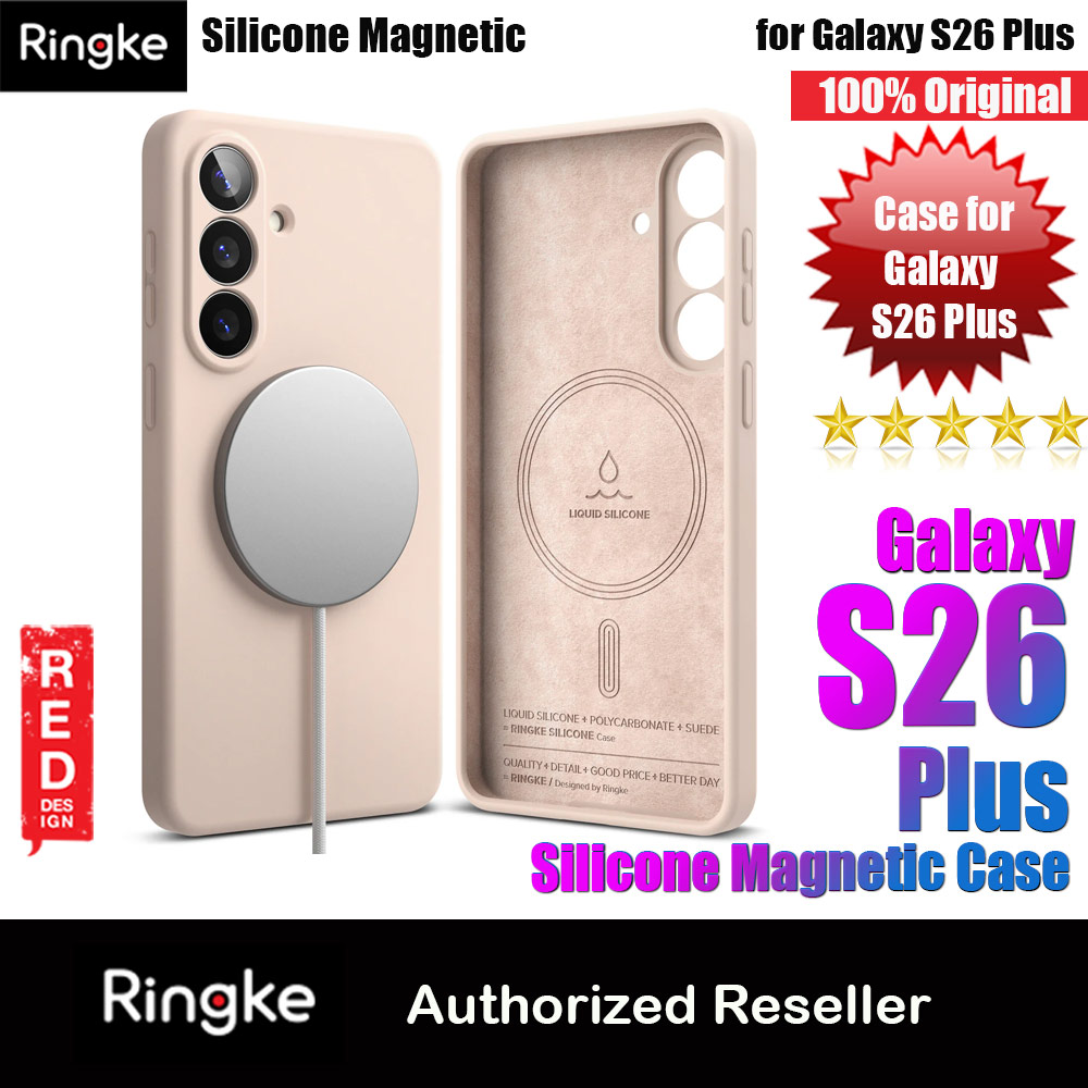 Ringke Silicone Magnetic Soft Protection Case for Samsung Galaxy S26 Plus (Pink Sand)