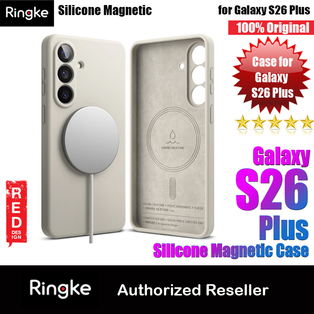 Ringke Silicone Magnetic Soft Protection Case for Samsung Galaxy S26 Plus (Stone)