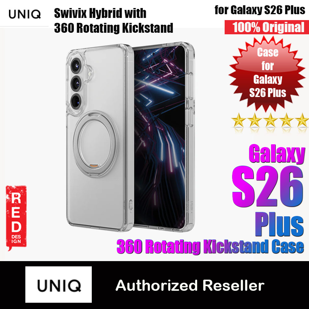 Uniq Swivix 360 Rotating Kickstand Case for Samsung Galaxy S26 Plus (Lucent Clear)