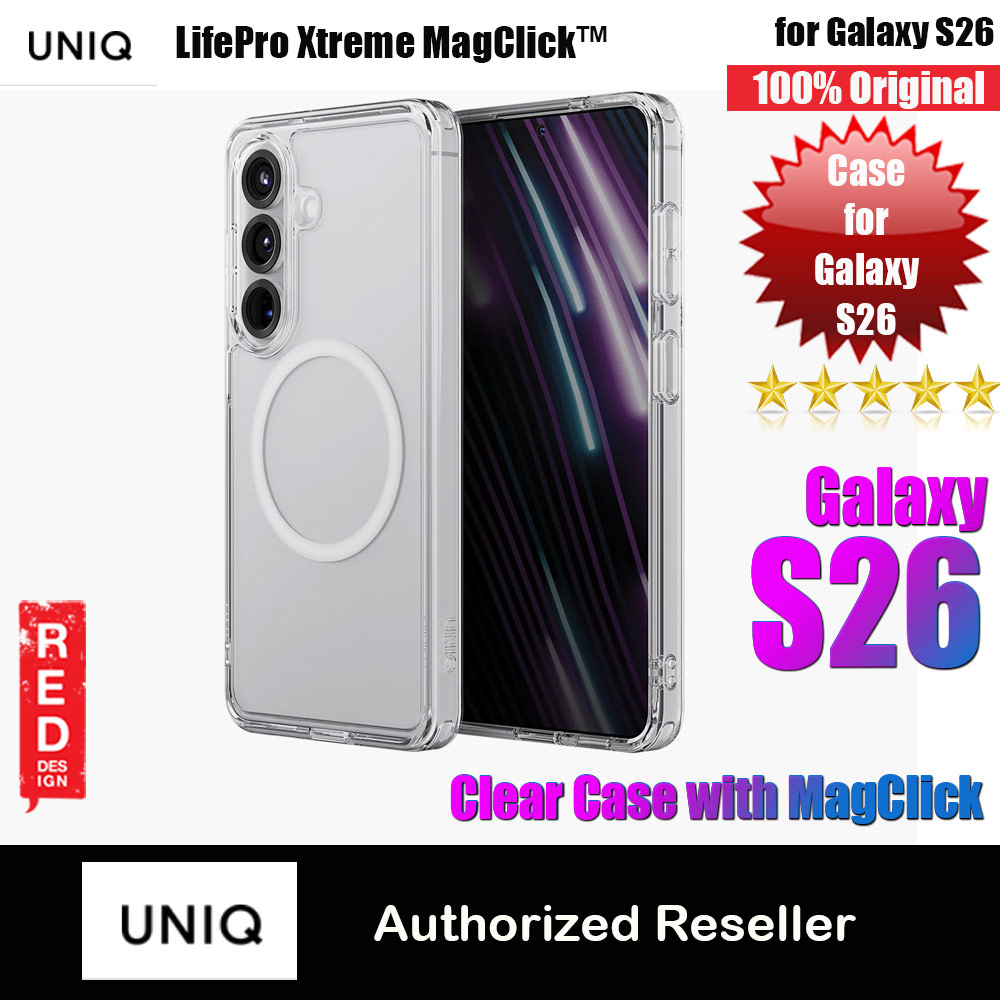 Uniq Lifepro Xtreme Series Magclick Drop Protection Crystal Clear Case for Samsung Galaxy S26 (Clear)