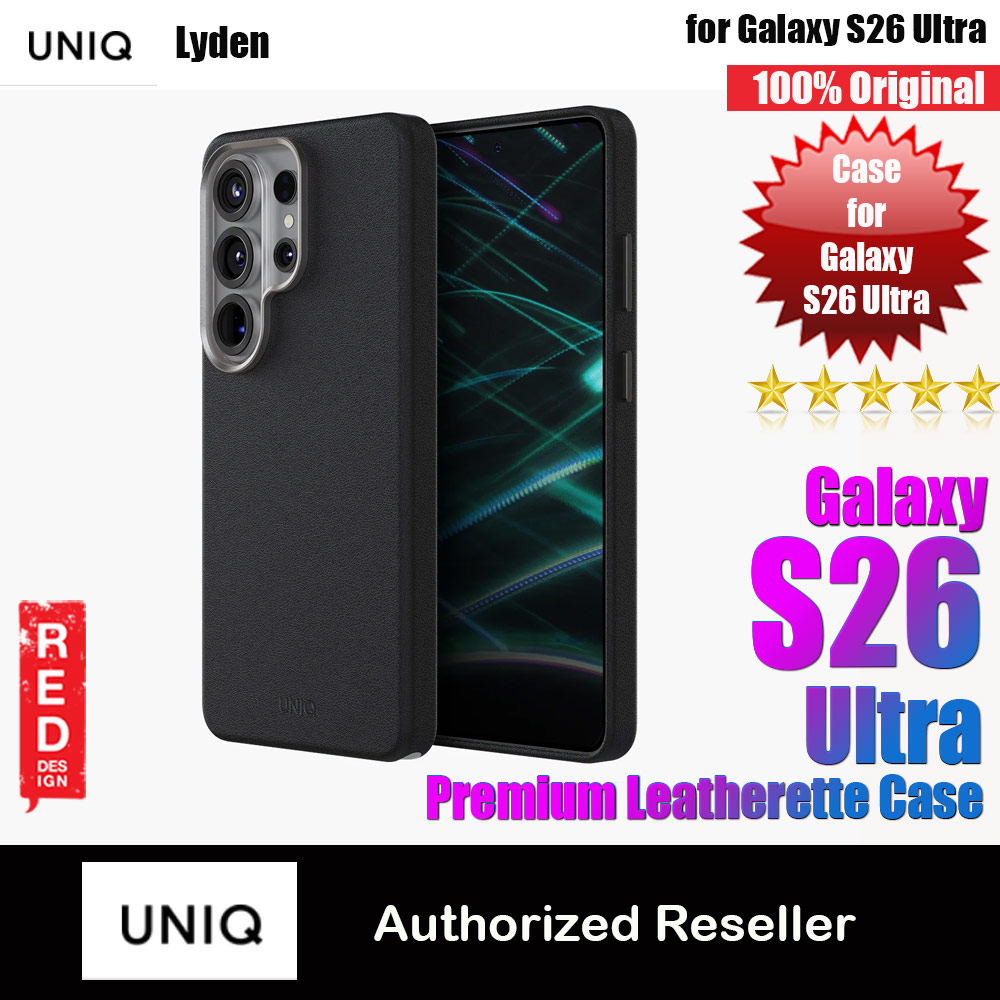 Uniq Lyden Vegan Leather MagClick Charging Case for Samsung Galaxy S26 Ultra (Dallas Black)