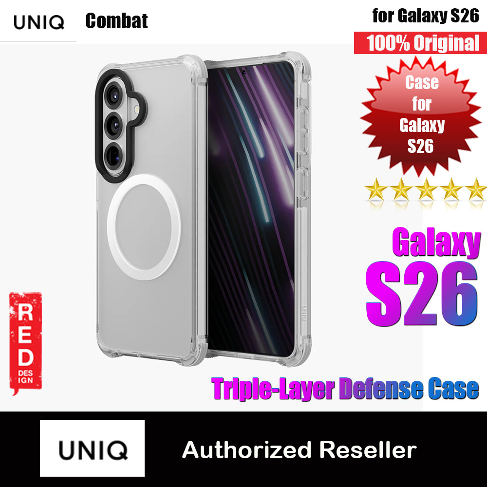 Uniq Combat Triple-Layer Defense Drop Protection Case for Samsung Galaxy S26(Blanc White)