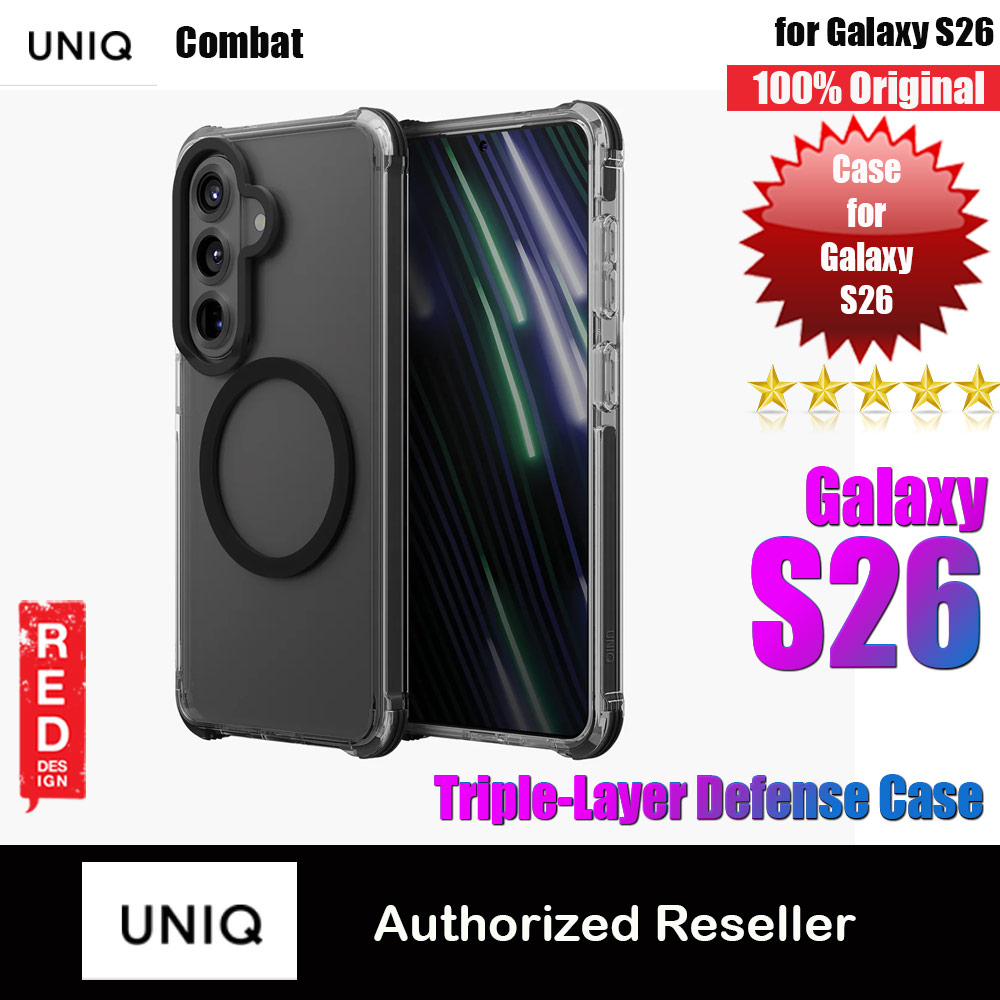 Uniq Combat Triple-Layer Defense Drop Protection Case for Samsung Galaxy S26(Carbon Black)