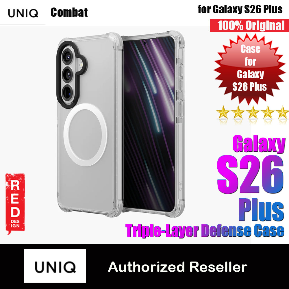 Uniq Combat Triple-Layer Defense Drop Protection Case for Samsung Galaxy S26 Plus (Blanc White)