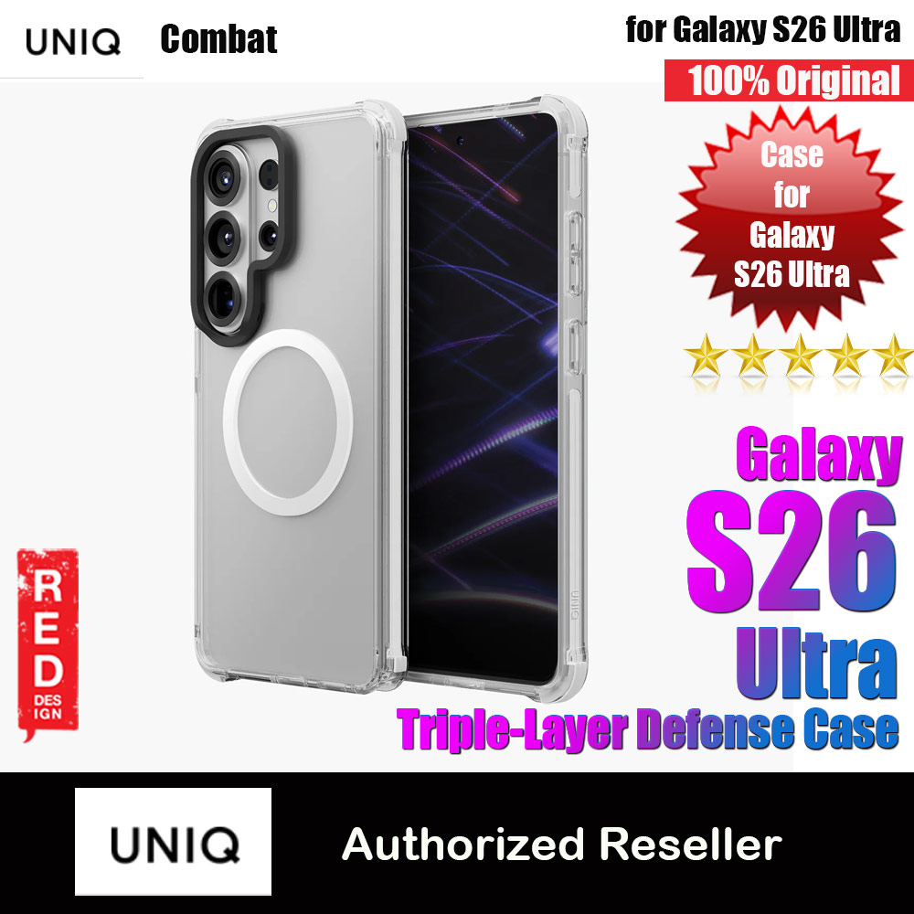 Uniq Combat Triple-Layer Defense Drop Protection Case for Samsung Galaxy S26 Ultra (Blanc White)