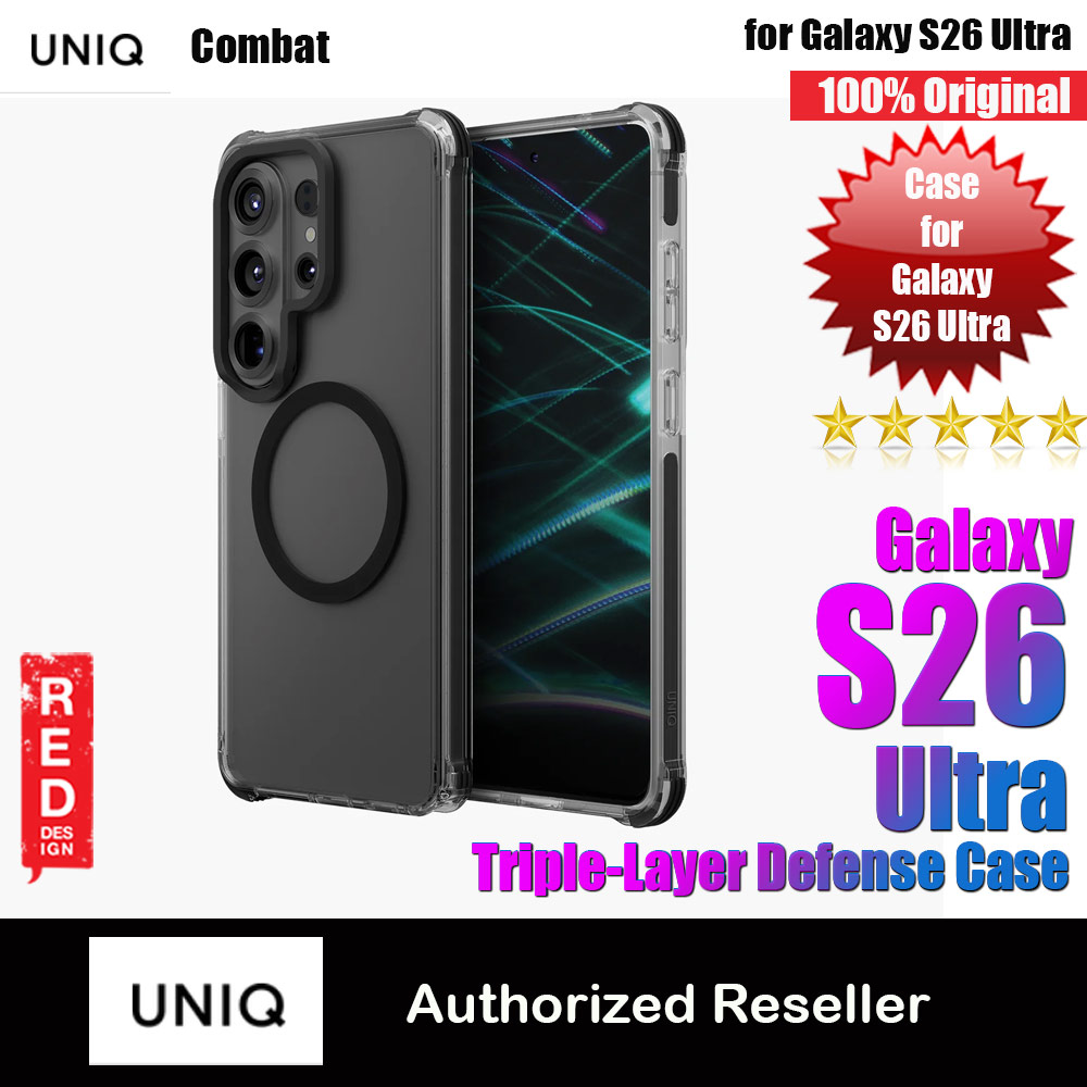 Uniq Combat Triple-Layer Defense Drop Protection Case for Samsung Galaxy S26 Ultra (Carbon Black)
