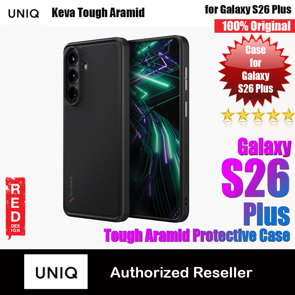 Uniq Hybrid Keva with MagClick Charging Aramid Fiber Tough Case for Samsung Galaxy S26 Plus (Carbon Black)