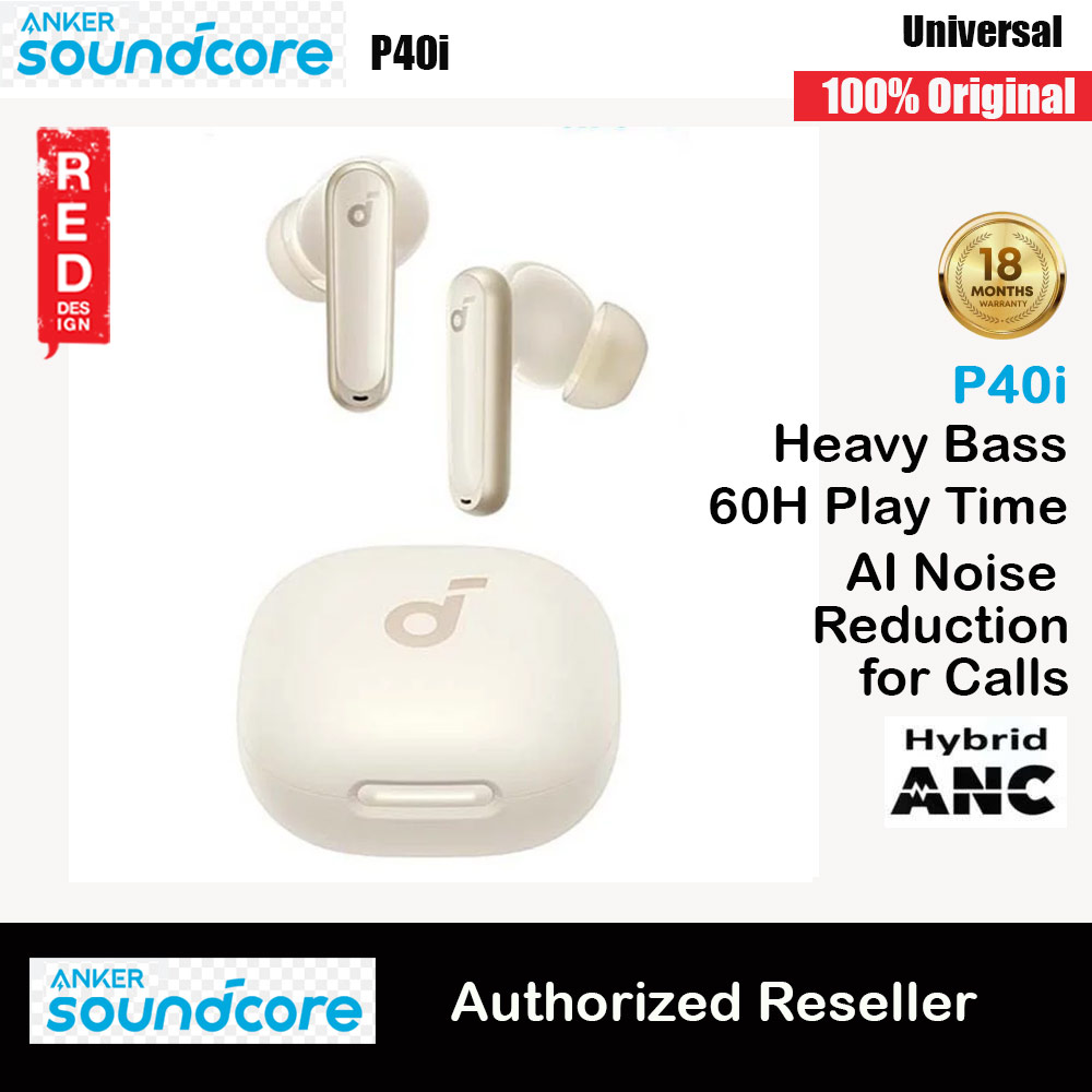 Anker Soundcore P40i Wireless Earbuds With Noise Cancelling Adaptive Heavy Bass 60H Playtime (White)