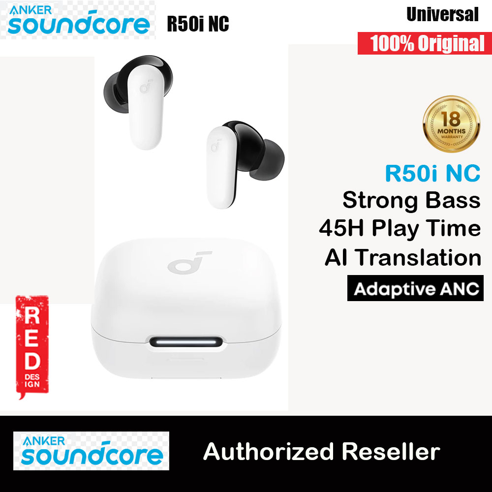 Soundcore by Anker R50i NC Earbuds Adaptive ANC Bluetooth 5.4 TWS 45Hours Long Play Time Headsets A3959 (White)