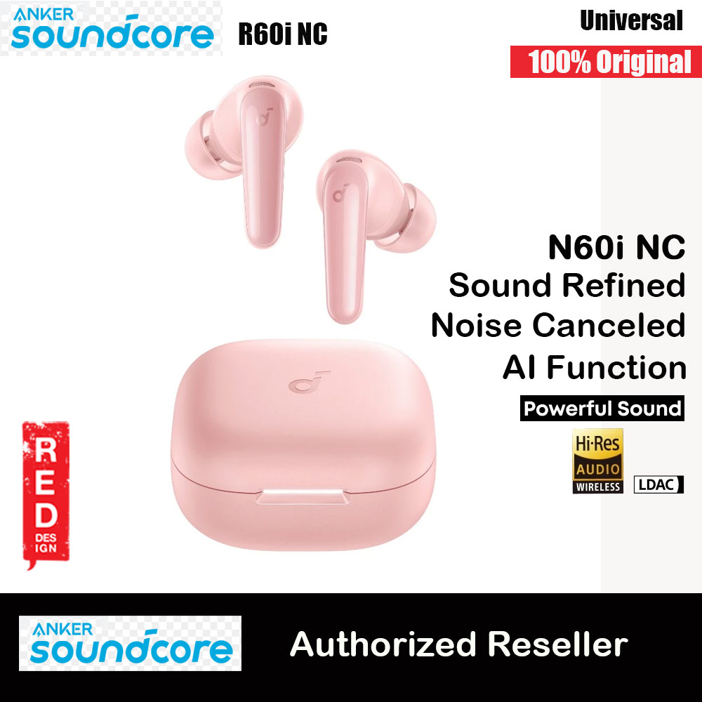 Soundcore by Anker R60i NC Wireless Earbuds -52dB Adaptive Noise-Cancelling Hi-Res Clarify Sound AI Assistant 50Hours (Pink)