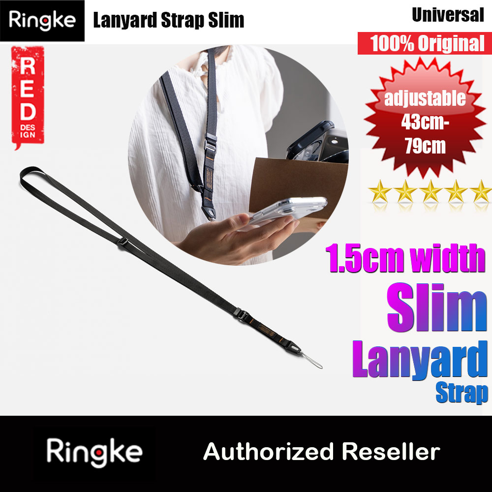 Ringke High density polyester Lanyard Strap Slim (Black)