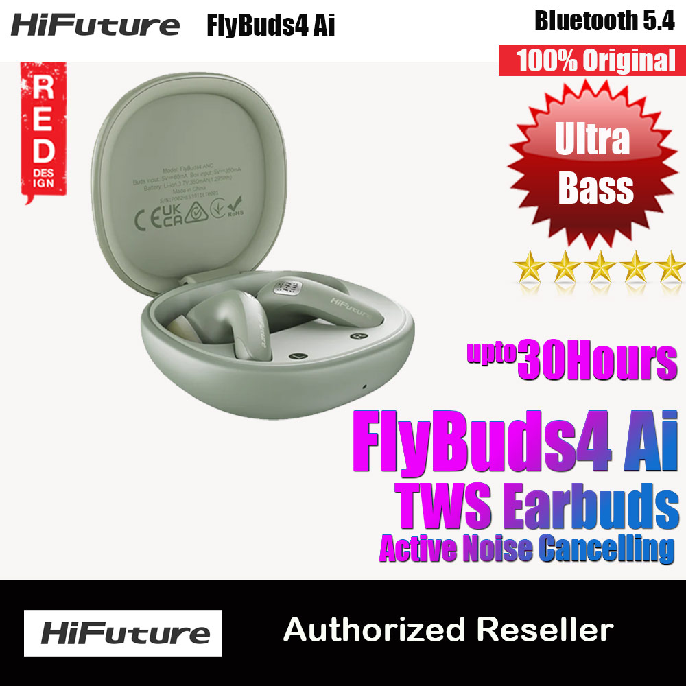 HiFuture Flybuds4 Ai Bluetooth 5.4 Comfort Fit TWS Earbuds Waterproof with ANC Noise Cancellation Ultra Bass Long Hours(Latte)