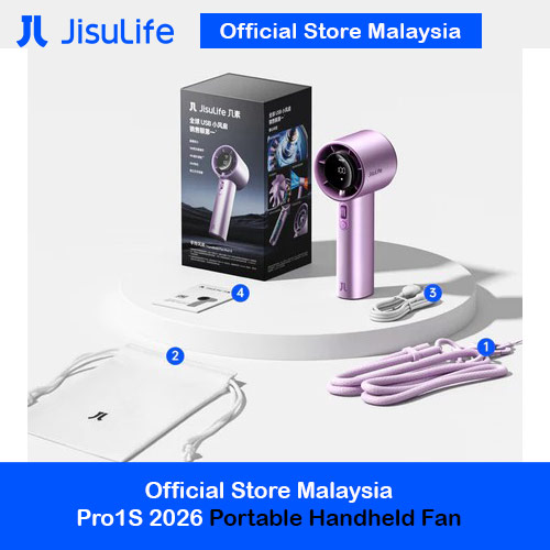 Jisulife Pro1S 2026 100 Speed Control Aluminum Body Portable Handheld Fan Kipas Jisulife (Purple)