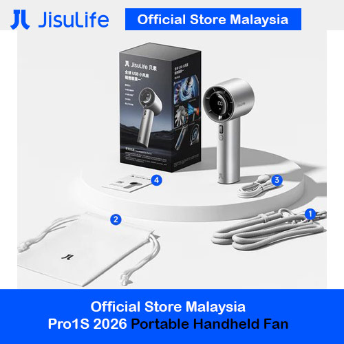 Jisulife Pro1S 2026 100 Speed Control Aluminum Body Portable Handheld Fan Kipas Jisulife (Silver)