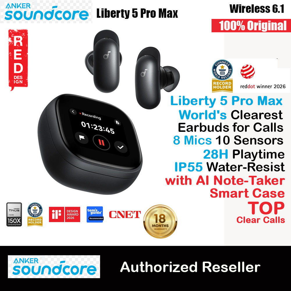 Soundcore by Anker Liberty 5 Pro Max ANC Wireless Earbuds Guinness World Records Clearest Clear Calls Adaptive Noise Cancelling LDAC Hi-Res Audio TWS Earbuds (Midnight Black)