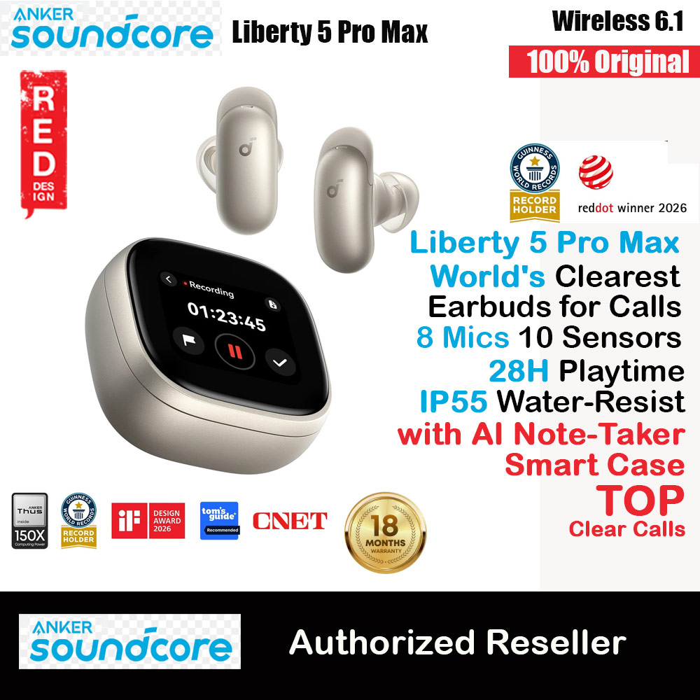 Soundcore by Anker Liberty 5 Pro Max ANC Wireless Earbuds Guinness World Records Clearest Clear Calls Adaptive Noise Cancelling LDAC Hi-Res Audio TWS Earbuds (Champagne Gold)