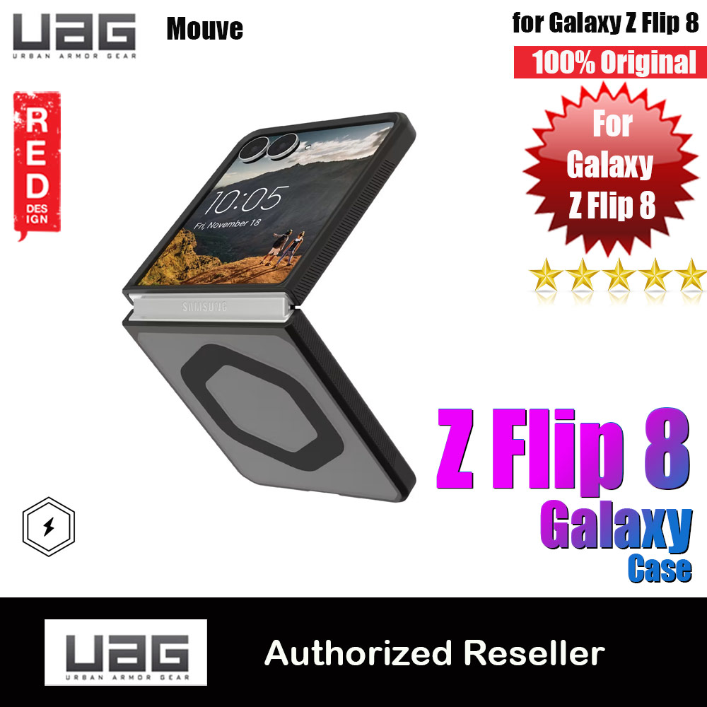 UAG Galaxy Z Flip 8 Case Mouve Slim Lightwight Protection Magnetic Case Cover Casing with Camera Protection Bezel Design (Ash)
