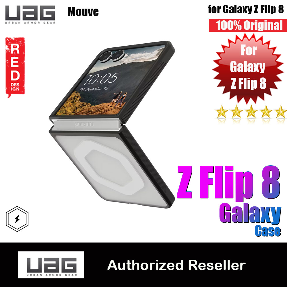 UAG Galaxy Z Flip 8 Case Mouve Slim Lightwight Protection Magnetic Case Cover Casing with Camera Protection Bezel Design (Ice)