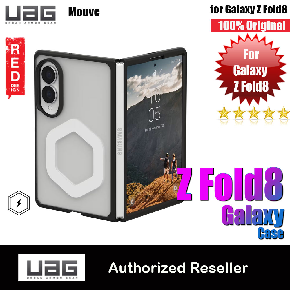UAG Galaxy Z Fold 8 Case Mouve Slim Lightwight Protection Magnetic Case Cover Casing with Camera Protection Bezel Design (Ice)