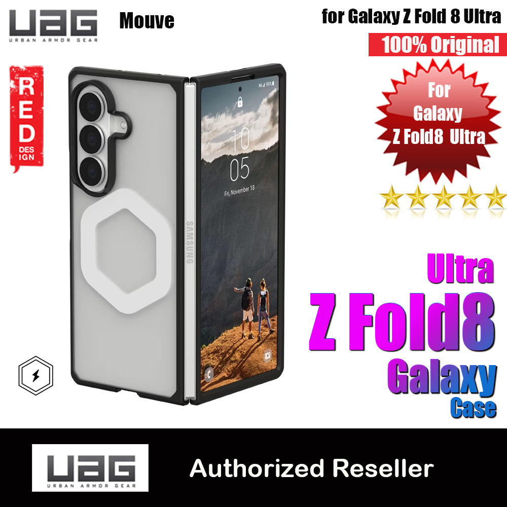 UAG Galaxy Z Fold 8 Ultra Case Mouve Slim Lightwight Protection Magnetic Case Cover Casing with Camera Protection Bezel Design (Ice)