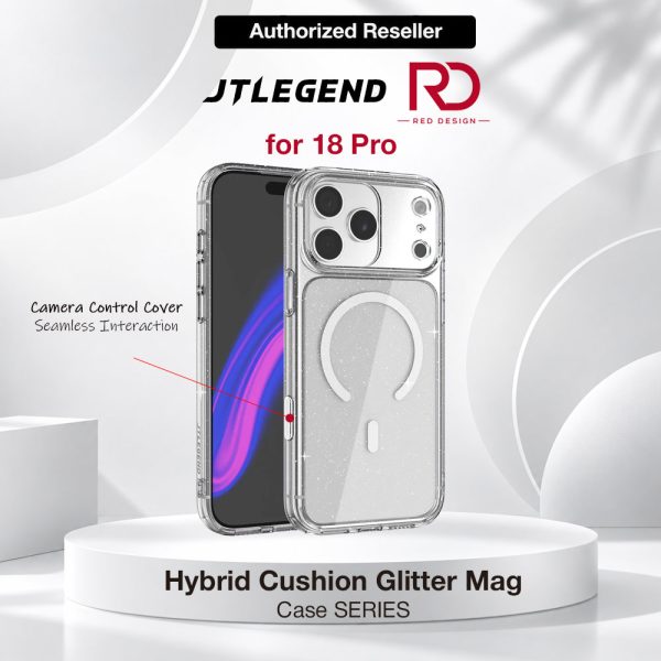 JTLEGEND Hybrid Cusion Glitter Mag Case for iPhone 18 Pro - Crystal