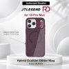 JTLEGEND Hybrid Cusion Glitter Mag Case for iPhone 18 Pro Max - Crystal with Berry Wine Magnetic Circle