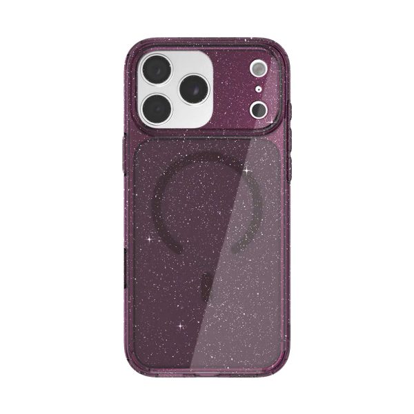 JTLEGEND Hybrid Cusion Glitter Mag Case for iPhone 18 Pro - Crystal Berry Wine
