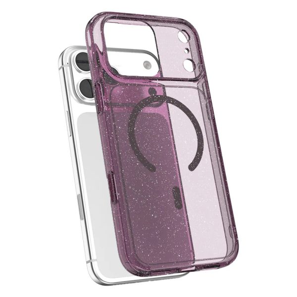 JTLEGEND Hybrid Cusion Glitter Mag Case for iPhone 18 Pro - Crystal Berry Wine