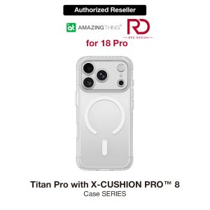 Amazingthing TITAN PRO Magnetic Case with X-CUSHION PRO Protection for iPhone 18 Pro 6.3 - Clear