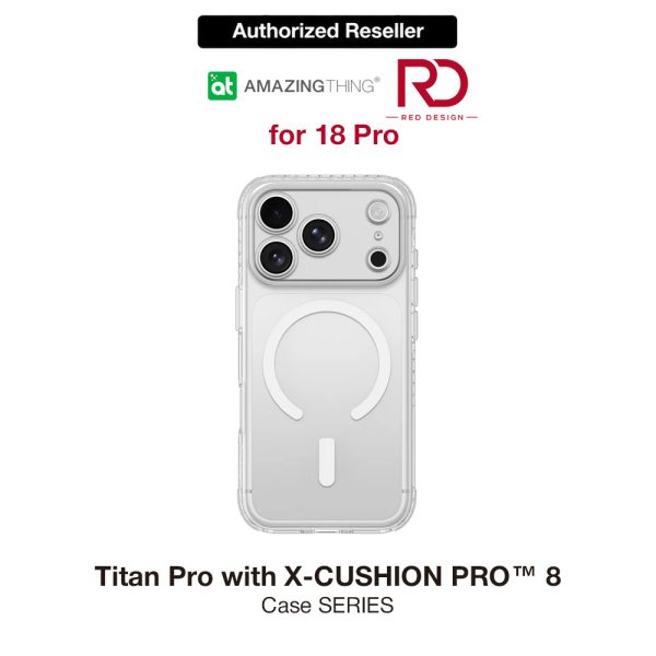 Amazingthing TITAN PRO Magnetic Case with X-CUSHION PRO Protection for iPhone 18 Pro 6.3 - Clear