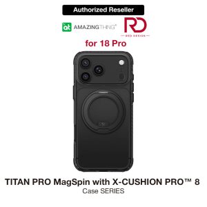 Amazingthing TITAN PRO MagSpin Magnetic Kickstand Case with X-CUSHION PRO Protection for iPhone 18 Pro 6.3 - Black