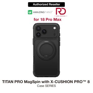 Amazingthing TITAN PRO MagSpin Magnetic Kickstand Case with X-CUSHION PRO Protection for iPhone 18 Pro Max 6.9 - Black