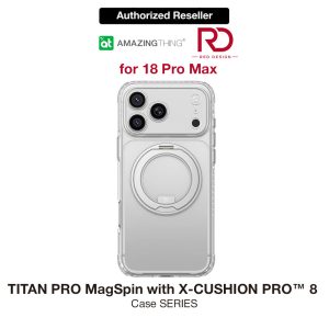 Amazingthing TITAN PRO MagSpin Magnetic Kickstand Case with X-CUSHION PRO Protection for iPhone 18 Pro Max 6.9 - Clear