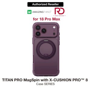Amazingthing TITAN PRO MagSpin Magnetic Kickstand Case with X-CUSHION PRO Protection for iPhone 18 Pro Max 6.9 - Purple