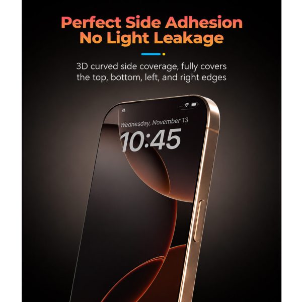 Hoda 3D Anti Reflection Matte Tempered Glass Screen Protector for iPhone 18 Pro Dust Free Helper included - Matte