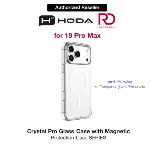 Hoda Crystal Pro Case with Military Standard MagSafe Enhanced with PureSurface TM with Camera Button for iPhone 18 Pro Max - Clear