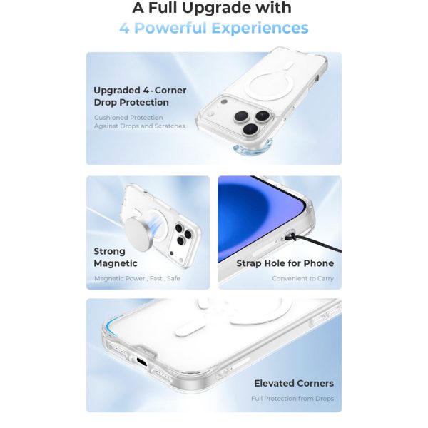 Hoda Crystal Pro Case with Military Standard MagSafe Enhanced with PureSurface TM with Camera Button for iPhone 18 Pro - Clear