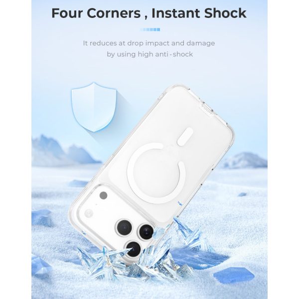 Hoda Crystal Pro Case with Military Standard MagSafe Enhanced with PureSurface TM with Camera Button for iPhone 18 Pro - ClearBlack