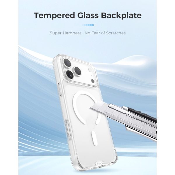 Hoda Crystal Pro Case with Military Standard MagSafe Enhanced with PureSurface TM with Camera Button for iPhone 18 Pro - Clear