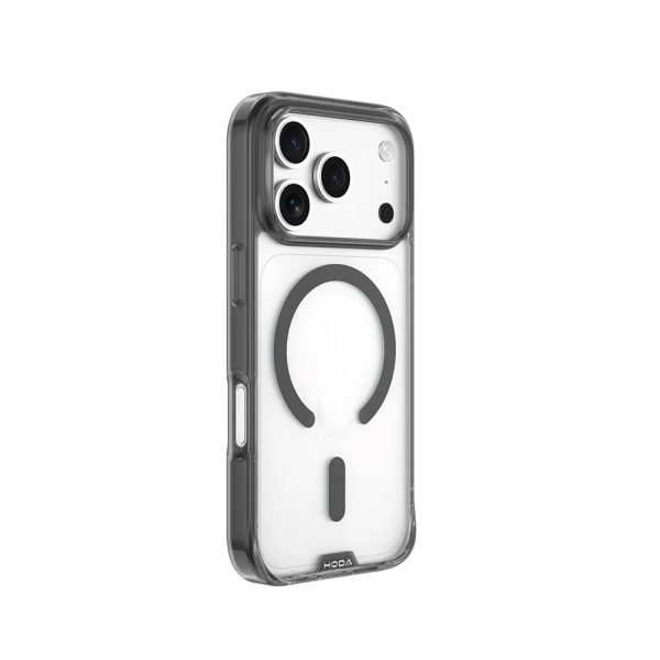 Hoda Crystal Pro Case with Military Standard MagSafe Enhanced with PureSurface TM with Camera Button for iPhone 18 Pro - ClearBlack