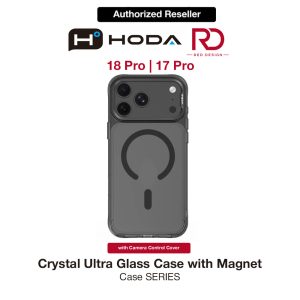 Hoda Crystal Ultra Case with Military Standard MagSafe Pure Surface TM with Camera Button for iPhone 18 Pro - Clear Black