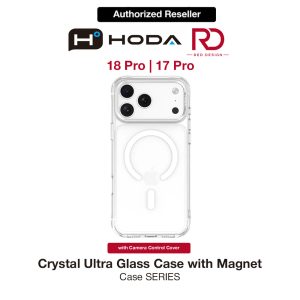 Hoda Crystal Ultra Case with Military Standard MagSafe Pure Surface TM with Camera Button for iPhone 18 Pro - Clear