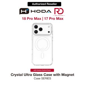 Hoda Crystal Ultra Case with Military Standard MagSafe Pure Surface TM with Camera Button for iPhone 18 Pro Max - Clear