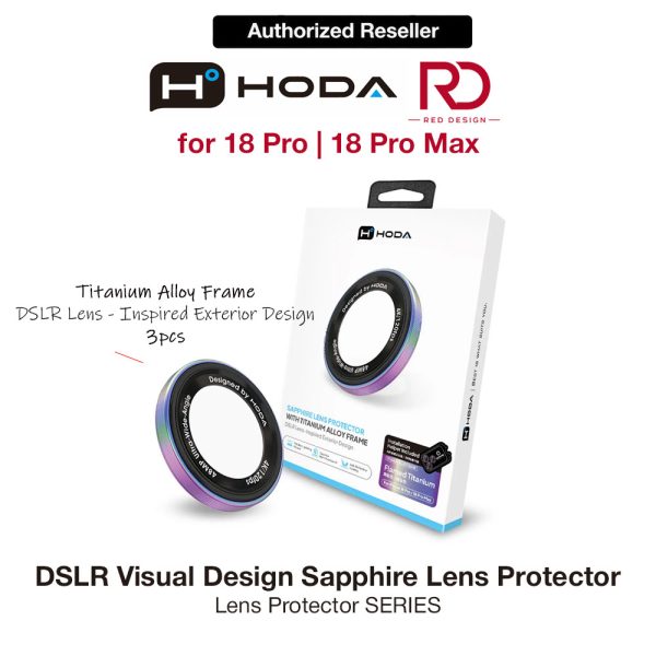 Hoda Sapphire Lens Protector (Monocular Like Design) for iPhone 18 Pro |18 Pro Max - Flamed Titanium (3PCS)