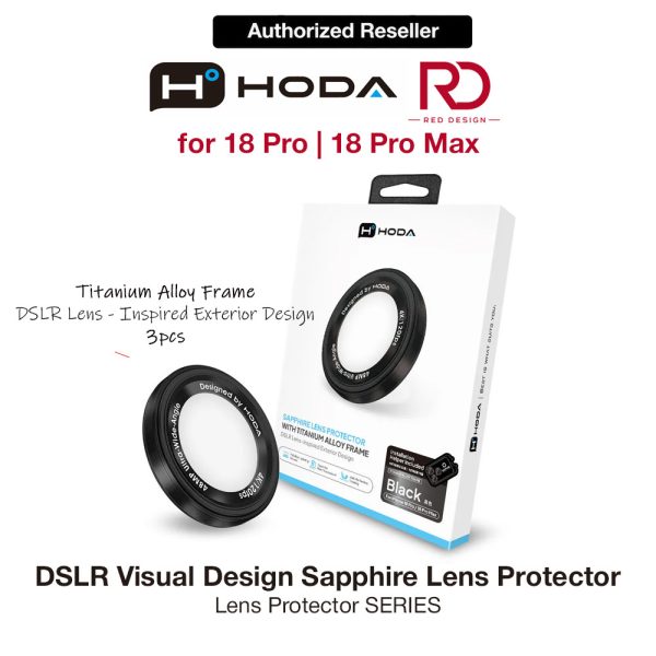 Hoda Sapphire Lens Protector (Monocular Like Design) for iPhone 18 Pro |18 Pro Max - Black (3PCS)