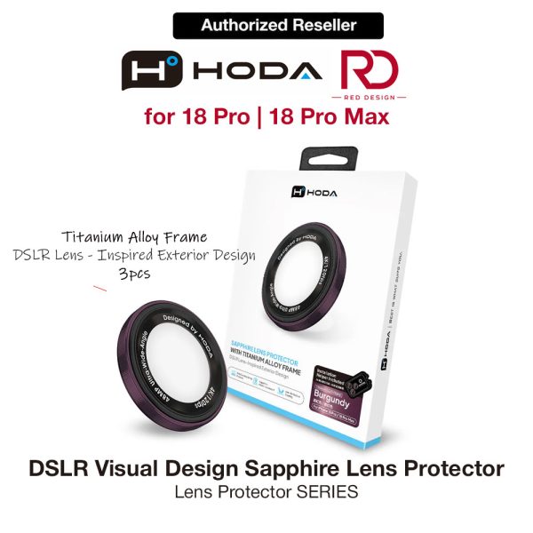 Hoda Sapphire Lens Protector (Monocular Like Design) for iPhone 18 Pro |18 Pro Max - Red (3PCS)