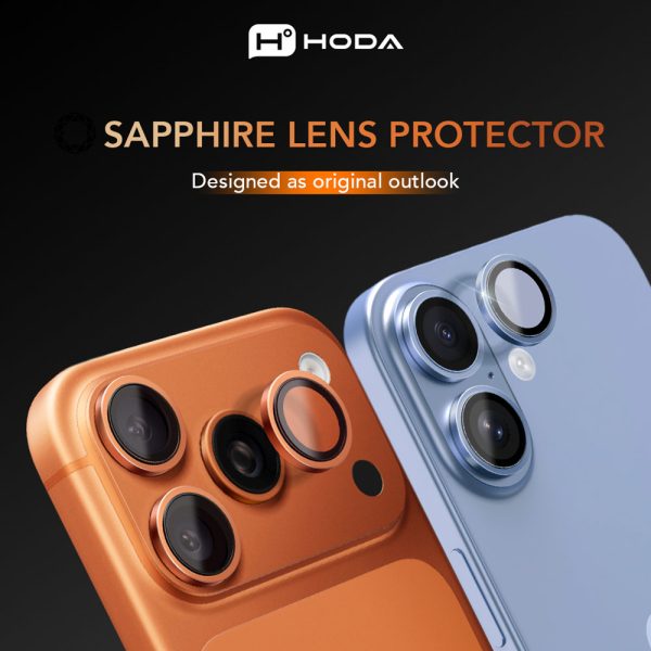 Hoda Sapphire Lens Protector for iPhone 18 Pro | 18 Pro Max with Helper - Flamed Titanium (3 Lens)