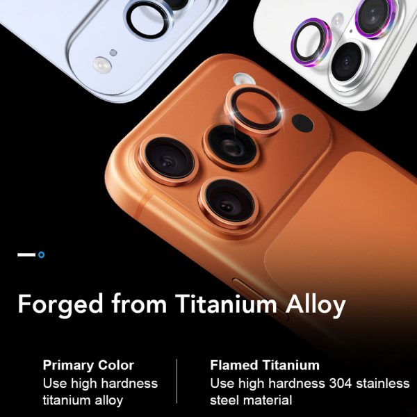 Hoda Sapphire Lens Protector for iPhone 18 Pro | 18 Pro Max with Helper - Silver Diamond (3 Lens)