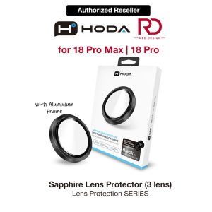 Hoda Sapphire Lens Protector for iPhone 18 Pro | 18 Pro Max with Helper - Black Titanium (3 Lens)