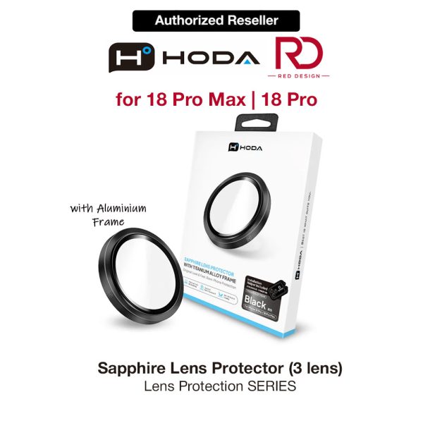 Hoda Sapphire Lens Protector for iPhone 18 Pro | 18 Pro Max with Helper - Black Titanium (3 Lens)